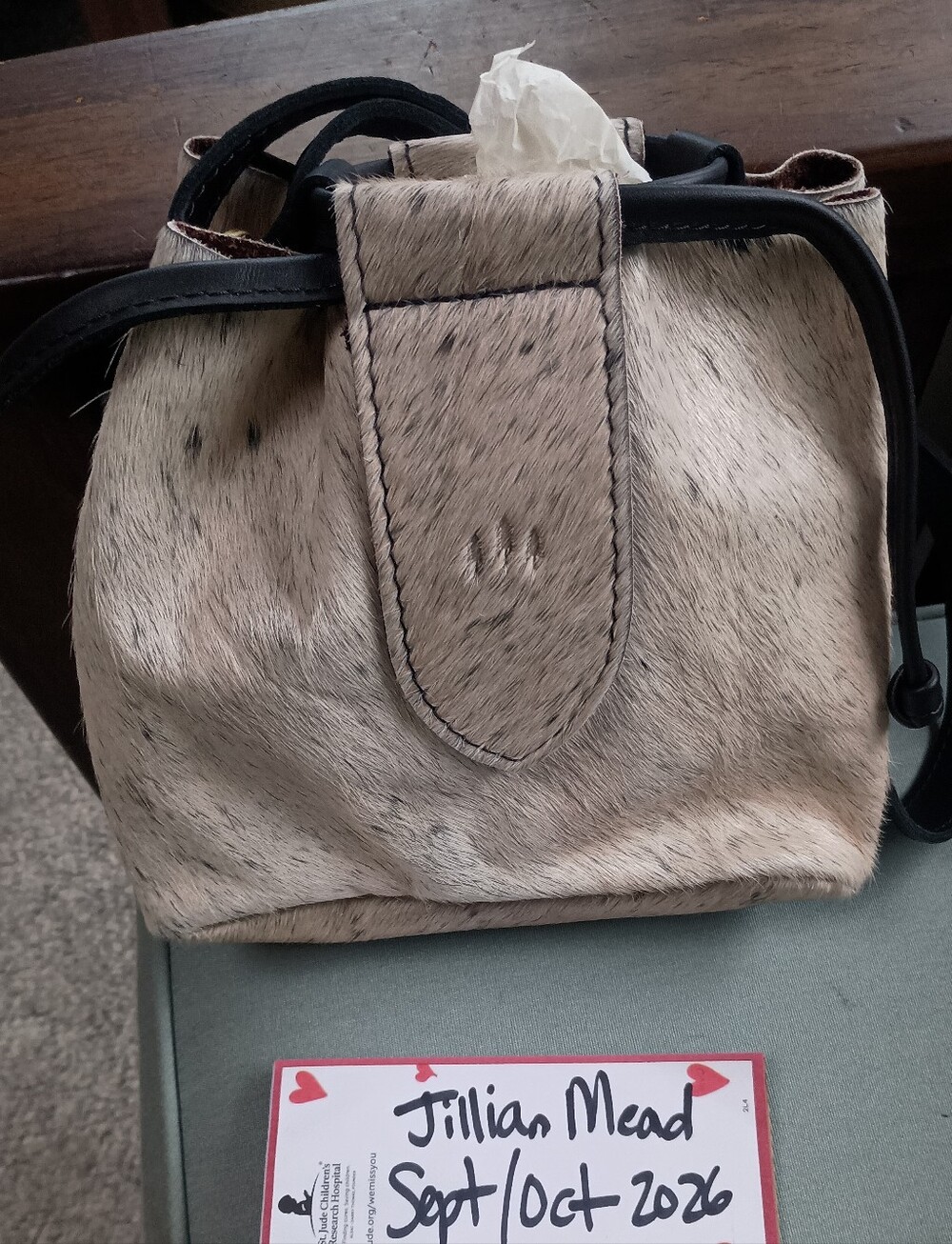 Portland Leather Hair On Hide HOH Small Firefly Crossbody Bucket Bag